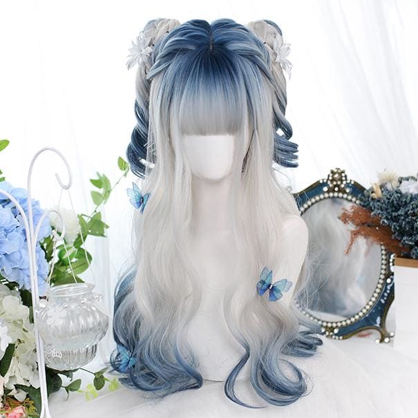 Grey Blue Mixed Ice Soft Lolita Girl Wig MK14971 - mkkawaiishop