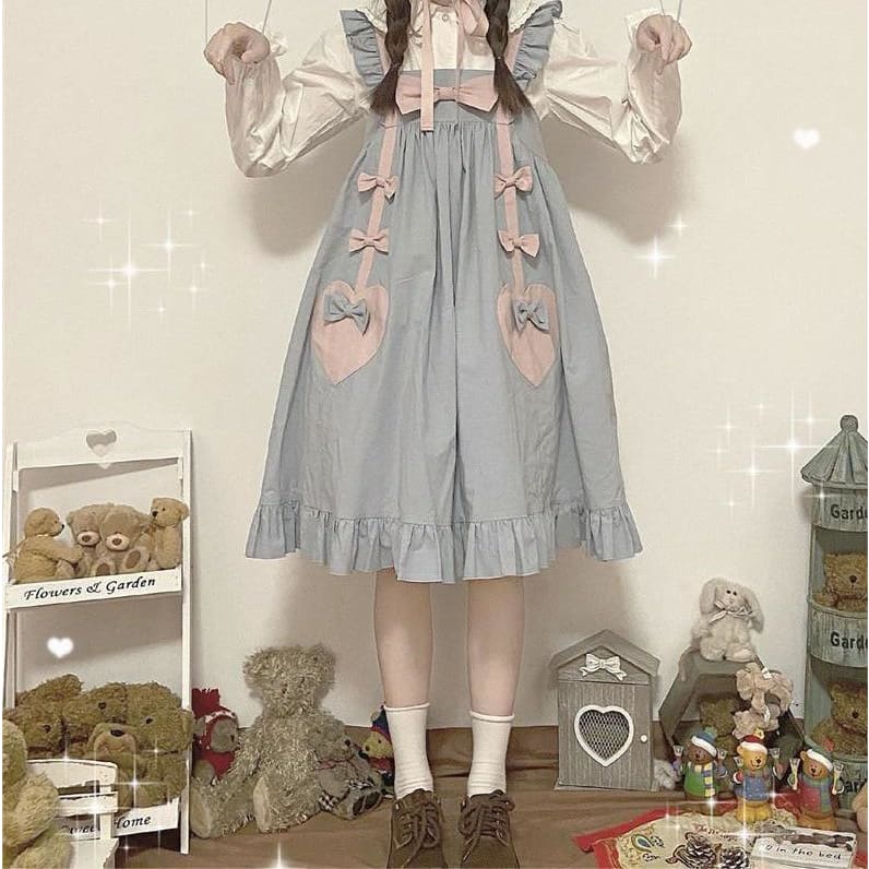 Greylily Pastel Kawaii Princess Pinafore Dress - mkkawaiishop