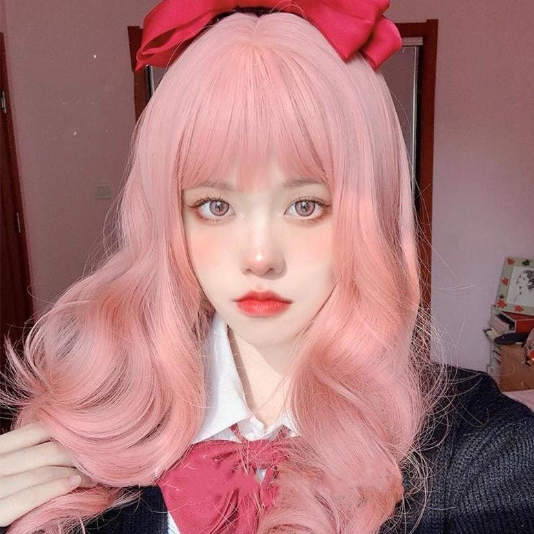 Harajuku Sweet Pink Lolita JK Long Curly Hair MK15773 - mkkawaiishop