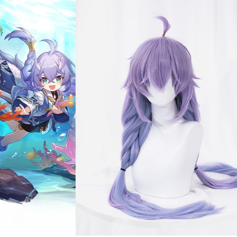 Honkai Star Rail Bailu Light Purple Pastel Wig ON791 - F