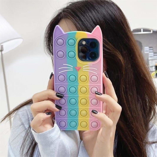 Kawaii Pastel Rainbow Cat Ears Sweet Phone Case SS1782 - 