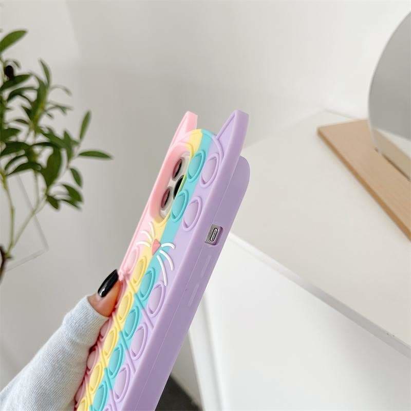 Kawaii Pastel Rainbow Cat Ears Sweet Phone Case SS1782 - 