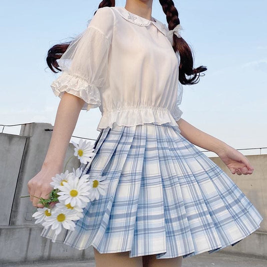 Kawaii Princess Tulle Accented Lolita Blouse - mkkawaiishop