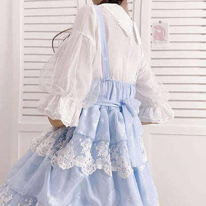 Kawaii Princess Tulle Accented Lolita Blouse - mkkawaiishop
