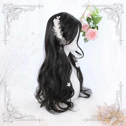 Lolita Black Mid Length Curly Wig MK15737 - mkkawaiishop
