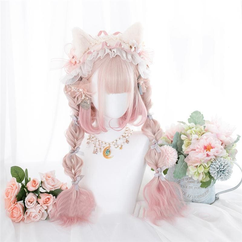 Lolita Cherry Pink Double Ponytail Wig MK15658 - mkkawaiishop