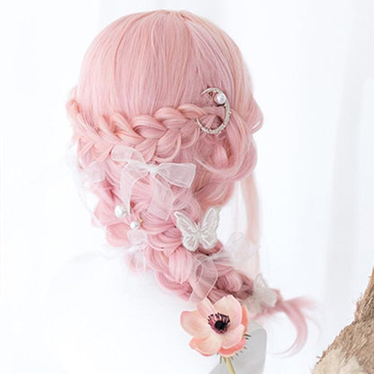 Lolita Cherry Pink Long Curly Wig MK15475 - mkkawaiishop