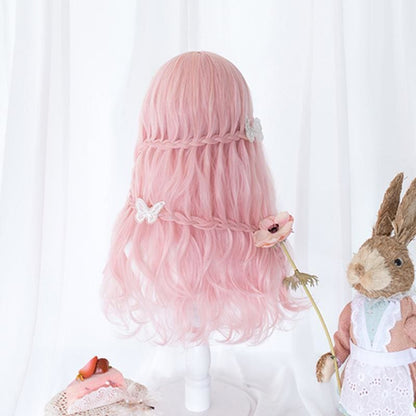 Lolita Cherry Pink Long Curly Wig MK15475 - mkkawaiishop