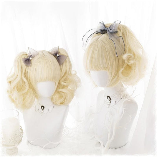 Lolita Cream Yellow Ponytail Wig MK15723 - mkkawaiishop