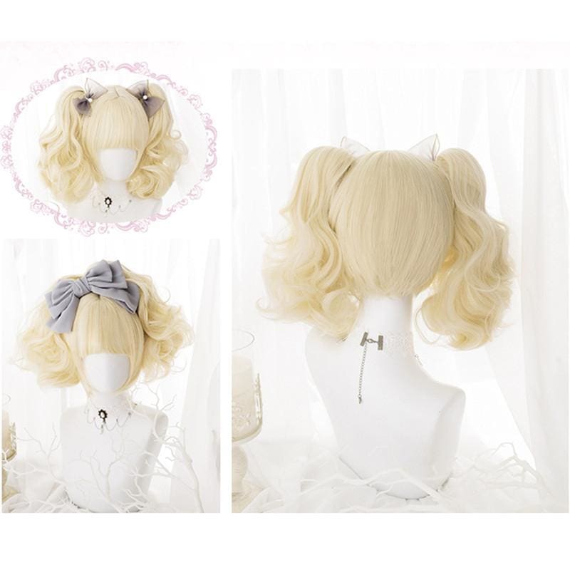 Lolita Cream Yellow Ponytail Wig MK15723 - mkkawaiishop