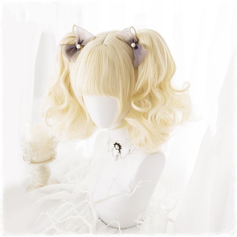 Lolita Cream Yellow Ponytail Wig MK15723 - mkkawaiishop