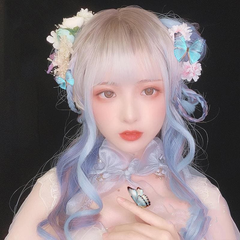 Lolita Misty Gradient Long Curly Wig MK15565 - mkkawaiishop