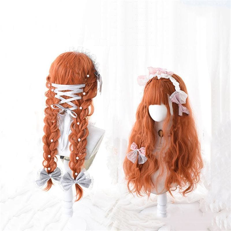 Lolita Pumpkin Long Curly Wig MK15560 - mkkawaiishop