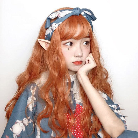 Lolita Pumpkin Long Curly Wig MK15560 - mkkawaiishop