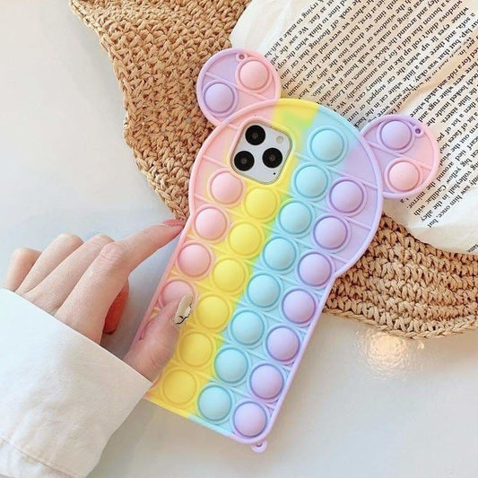 Pastel Cute Bear Rainbow Kawaii Silhouette Phone Case MM1753