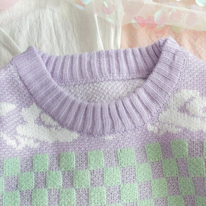 Pastel Kawaii Aesthetic Fairy Kei Duck Sweater - mkkawaiishop