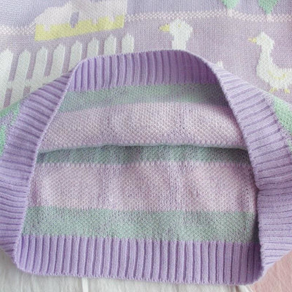 Pastel Kawaii Aesthetic Fairy Kei Duck Sweater - mkkawaiishop