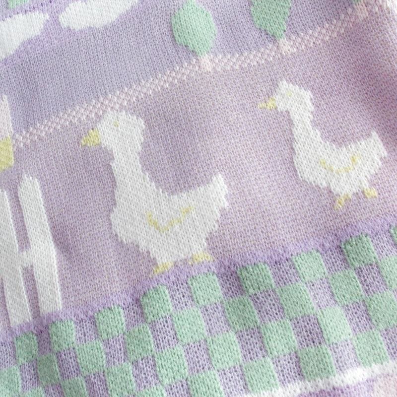 Pastel Kawaii Aesthetic Fairy Kei Duck Sweater - mkkawaiishop
