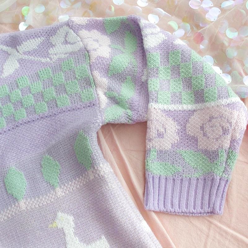 Pastel Kawaii Aesthetic Fairy Kei Duck Sweater - mkkawaiishop