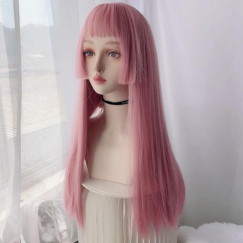 Pink Lolita Princess Cut Long Staight Wig MK15930 - mkkawaiishop