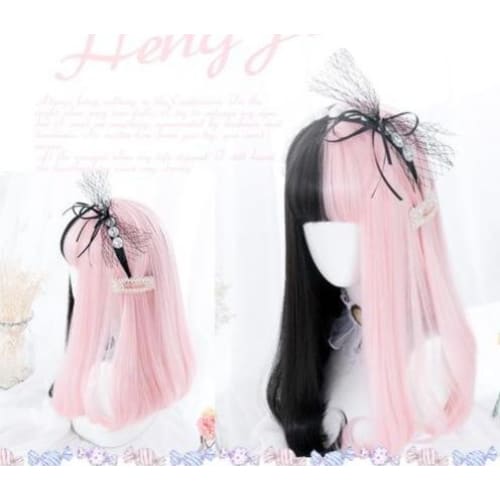 Pink&Black Lolita Cosplay Wig MK14909 - mkkawaiishop