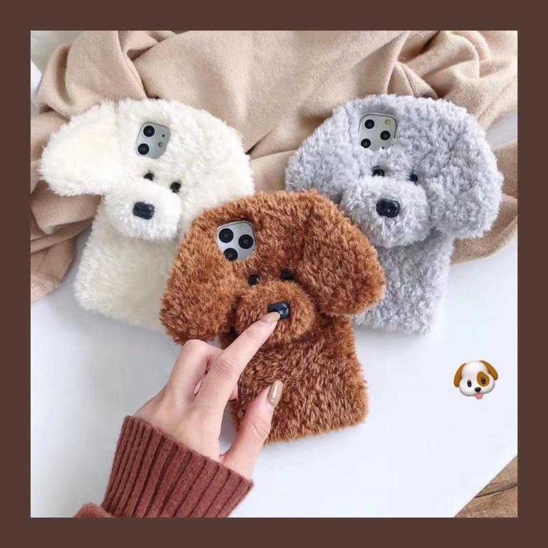 Teddy Dog Kawaii Fluffy Phone Case for IPhone MM2164 - mkkawaiishop