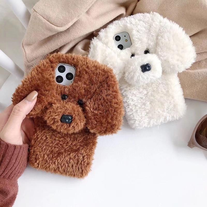 Teddy Dog Kawaii Fluffy Phone Case for IPhone MM2164 - mkkawaiishop