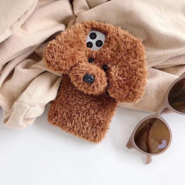 Teddy Dog Kawaii Fluffy Phone Case for IPhone MM2164 - mkkawaiishop