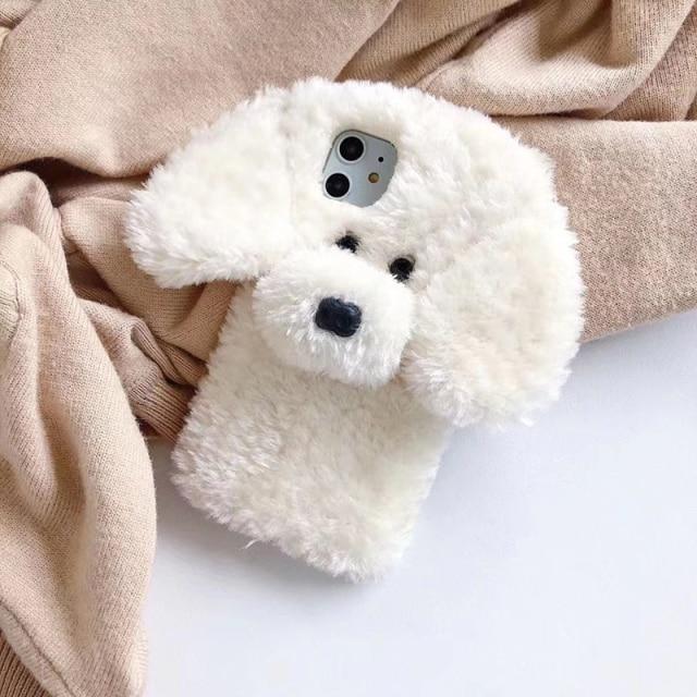 Teddy Dog Kawaii Fluffy Phone Case for IPhone MM2164 - mkkawaiishop