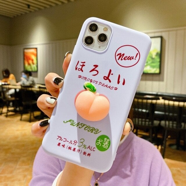 Android Vivo Pink Cute Fruit Soft Peach Kawaii Phone Case BM100 - mkkawaiishop