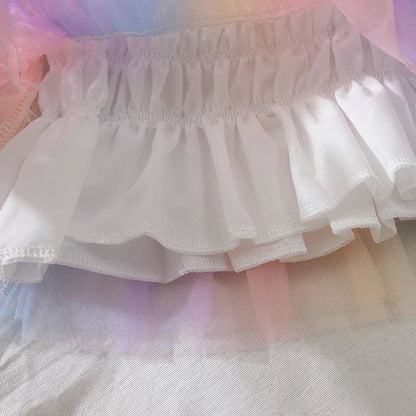 Rainbow Pastel Kawaii Aesthetic Princess Crop Top - mkkawaiishop