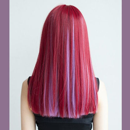 Red Purple Long Straight Wig MK15806 - mkkawaiishop