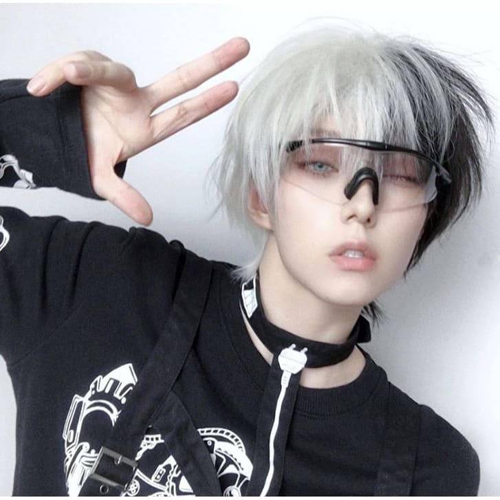 [ Reservation] Black and White Pair with Yin and Yang Cosplay Short Wig MK15554 - mkkawaiishop