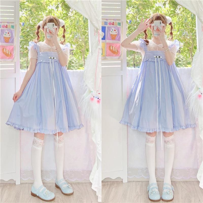 Rosie Pastel Kawaii Aesthetic Kawaii Princess Lolita Babydoll Summer Dress - mkkawaiishop