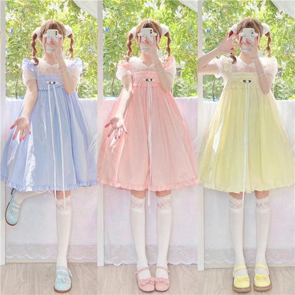 Rosie Pastel Kawaii Aesthetic Kawaii Princess Lolita Babydoll Summer Dress - mkkawaiishop