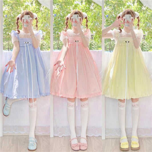 Rosie Pastel Kawaii Aesthetic Kawaii Princess Lolita Babydoll Summer Dress - mkkawaiishop