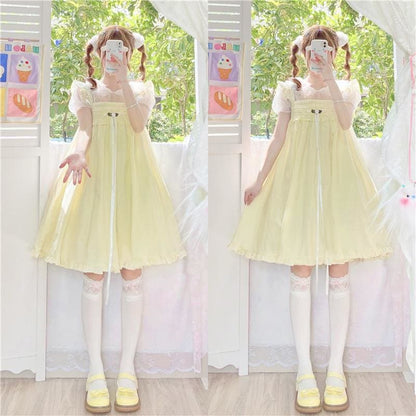Rosie Pastel Kawaii Aesthetic Kawaii Princess Lolita Babydoll Summer Dress - mkkawaiishop