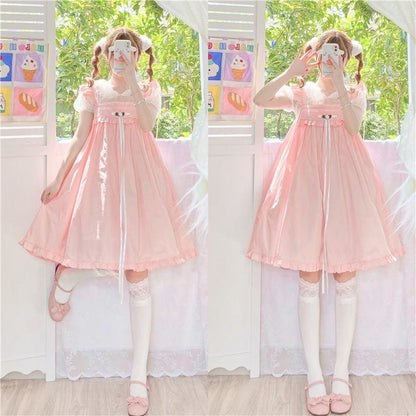Rosie Pastel Kawaii Aesthetic Kawaii Princess Lolita Babydoll Summer Dress - mkkawaiishop