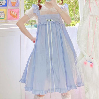 Rosie Pastel Kawaii Aesthetic Kawaii Princess Lolita Babydoll Summer Dress - mkkawaiishop