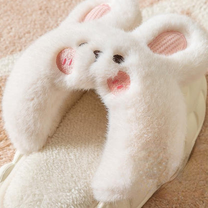 Bunny Rabbit Winter Fluffy Home Slippers LIN75 - mkkawaiishop