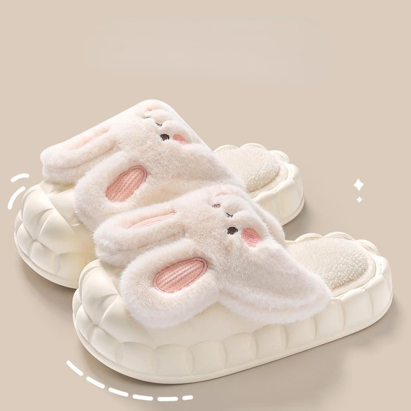 Bunny Rabbit Winter Fluffy Home Slippers LIN75 - mkkawaiishop