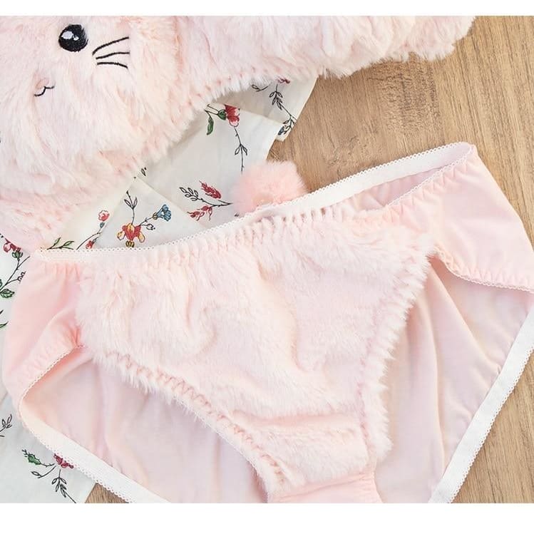 Soft Fuzzy Kitten Kawaii Princess Lingerie Set - mkkawaiishop