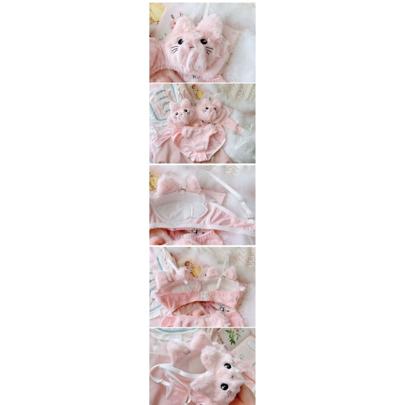 Soft Fuzzy Kitten Kawaii Princess Lingerie Set - mkkawaiishop