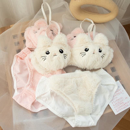 Soft Fuzzy Kitten Kawaii Princess Lingerie Set - mkkawaiishop