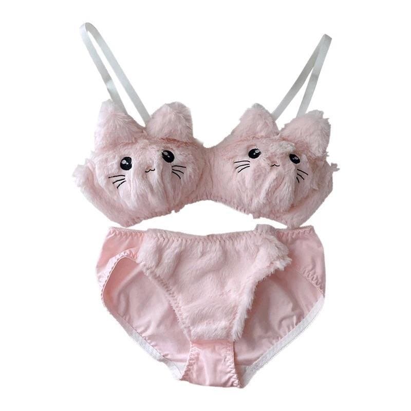 Soft Fuzzy Kitten Kawaii Princess Lingerie Set - mkkawaiishop