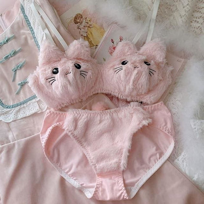 Soft Fuzzy Kitten Kawaii Princess Lingerie Set - mkkawaiishop