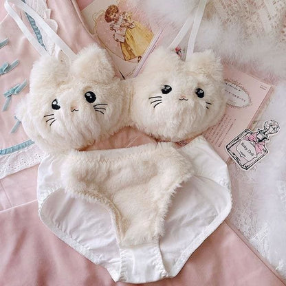 Soft Fuzzy Kitten Kawaii Princess Lingerie Set - mkkawaiishop