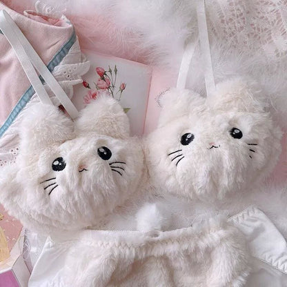 Soft Fuzzy Kitten Kawaii Princess Lingerie Set - mkkawaiishop