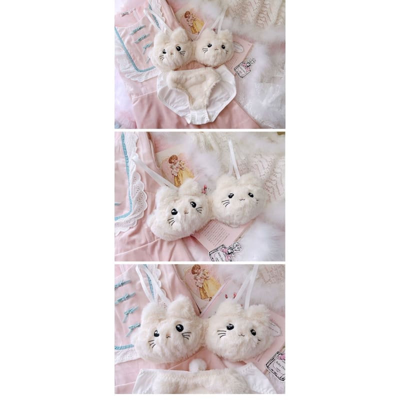 Soft Fuzzy Kitten Kawaii Princess Lingerie Set - mkkawaiishop