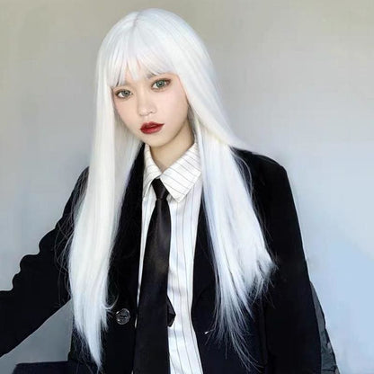 White Harajuku Gothic Girl Long Wig MK236 - mkkawaiishop